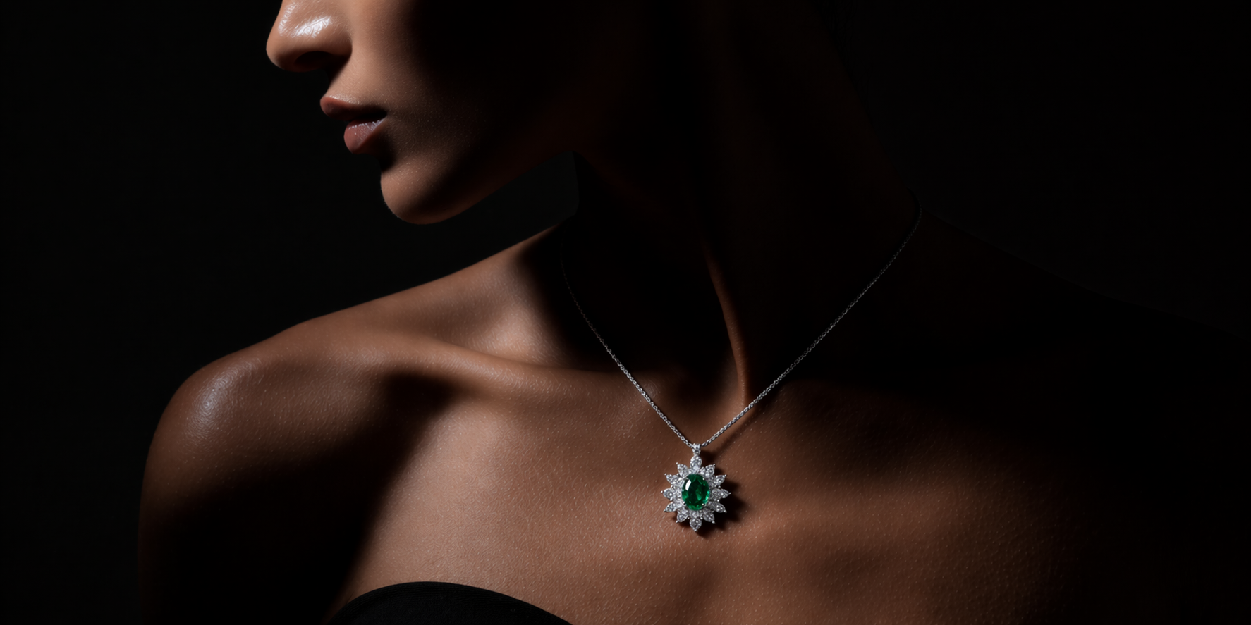 The Meridian — 18K gold bar pendant
